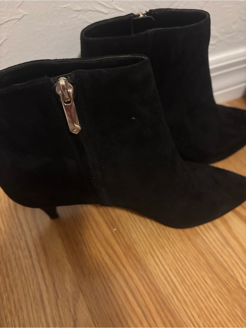 Sam Edelman Black Suede Pointed Toe Ankle Booties
